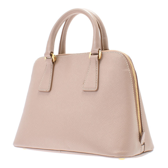 Prada Leather Pink Saffiano Handbag Tan 2Way - Picture 1 of 14